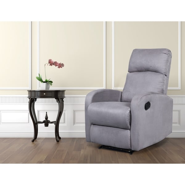 Artiva USA Modern Home Slim Design Microfiber Recliner-Grey