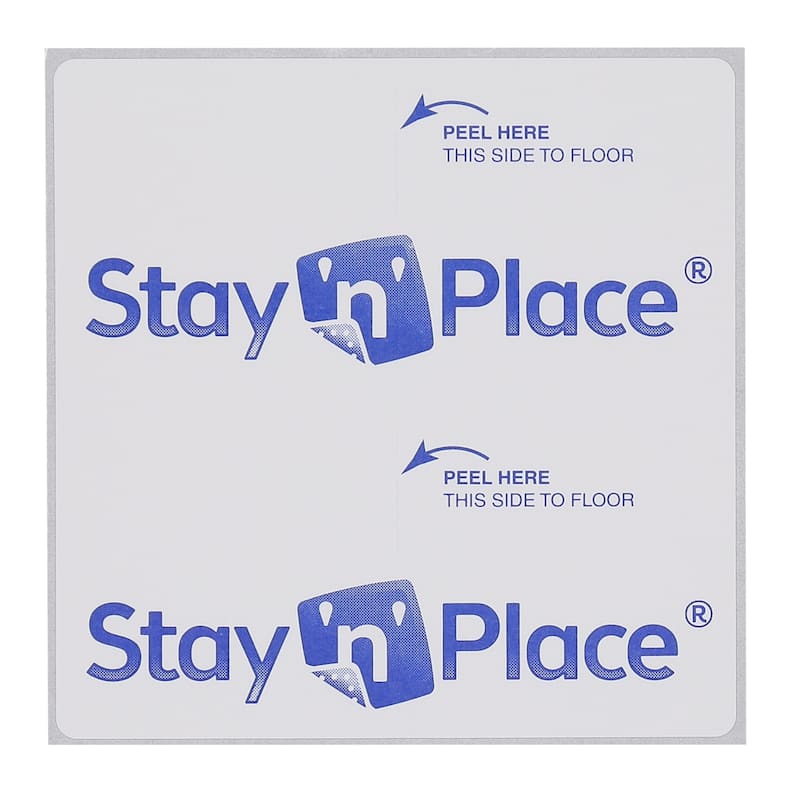 Mohawk Home Stay N' Place Carpet Tile & Rug Peel and Stick Tabs 4-Pack - White - 0'4" x 0'4"