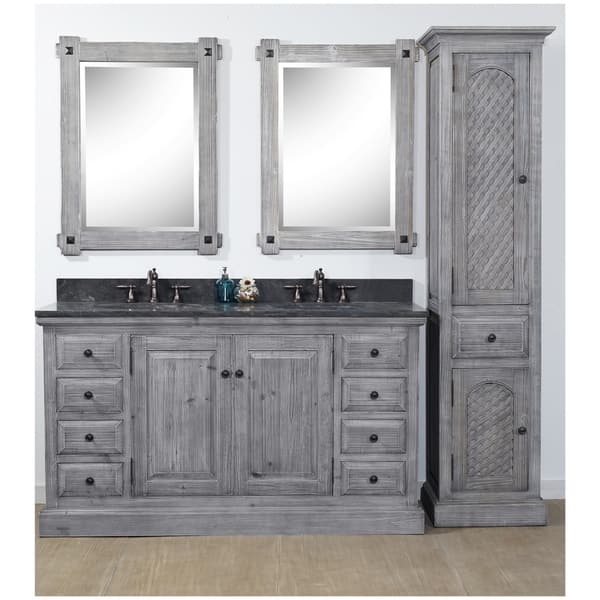 Shop Rustic Style 61 Inch Bathroom Vanity In In Grey Driftwood