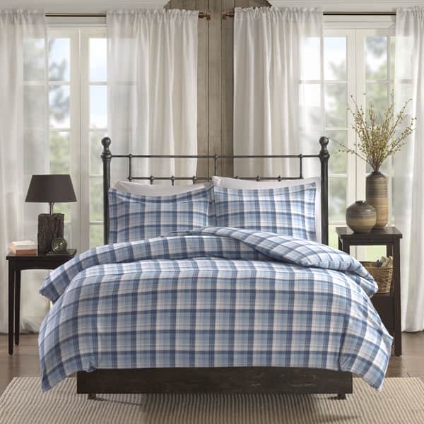 Shop Woolrich Tasha Blue Printed Cotton Flannel Comforter 3 Piece