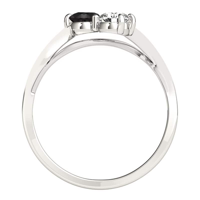 Auriya 14k Gold 2/3ctw 2-stone White and Black Diamond Engagement Ring (H-I, SI1-SI2)