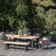 preview thumbnail 1 of 4, Stuart Outdoor 6-piece Rectangle Wood Wicker Dining Set with Cushions by Christopher Knight Home
