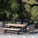 preview thumbnail 2 of 4, Stuart Outdoor 6-piece Rectangle Wood Wicker Dining Set with Cushions by Christopher Knight Home