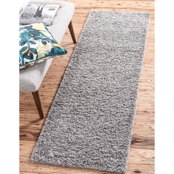 Unique Loom Solid Shag Runner Rug