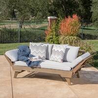 Ottavio Outdoor Wood Daybed with Cushions by Christopher Knight Home