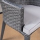 preview thumbnail 11 of 19, Ryan Outdoor 5-piece Round Wicker Wood Dining Set with Cushions by Christopher Knight Home