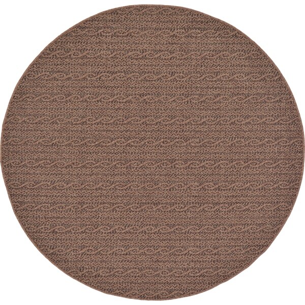 Unique Loom Links Outdoor Round Rug - 6' x 6'