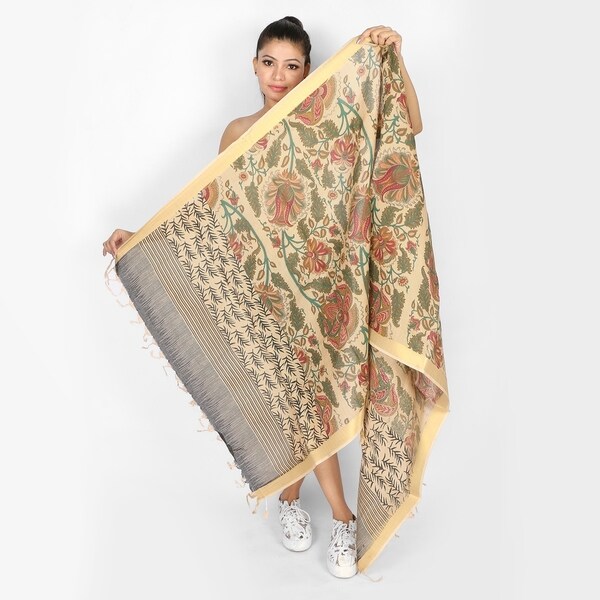 black and cream pashmina