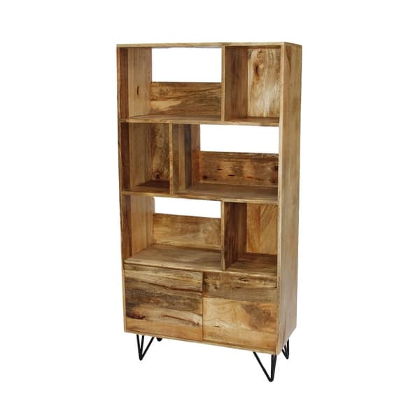 Shop Industrial Design Wooden Bookshelf Display Cabinet Natural