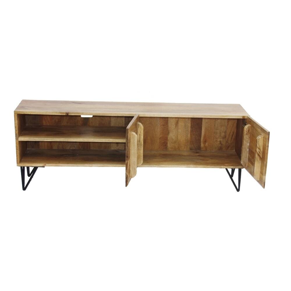 Shop Industrial Style Mango Wood And Metal Tv Stand With Storage