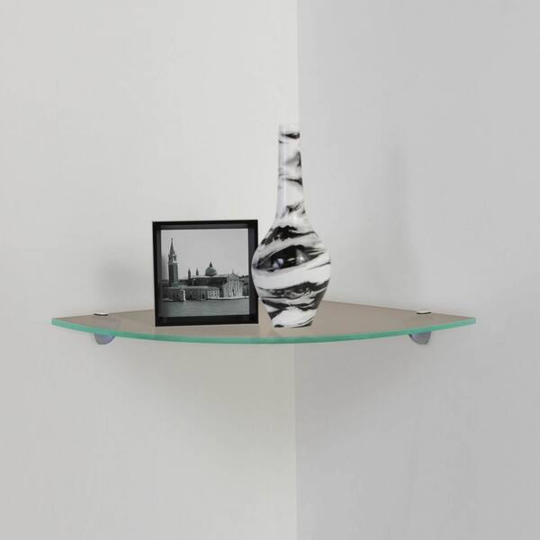 Shop Floating Corner Glass Shelf 16x16 Inch With Chrome Brackets By Fab Glass And Mirror Overstock 18191870