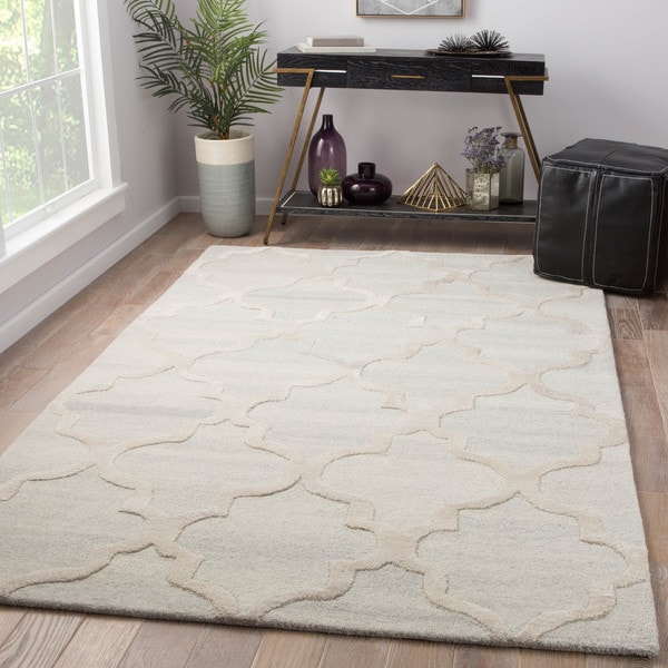 Shop Portland Handmade Trellis Gray/ Cream Area Rug - 2' x ...