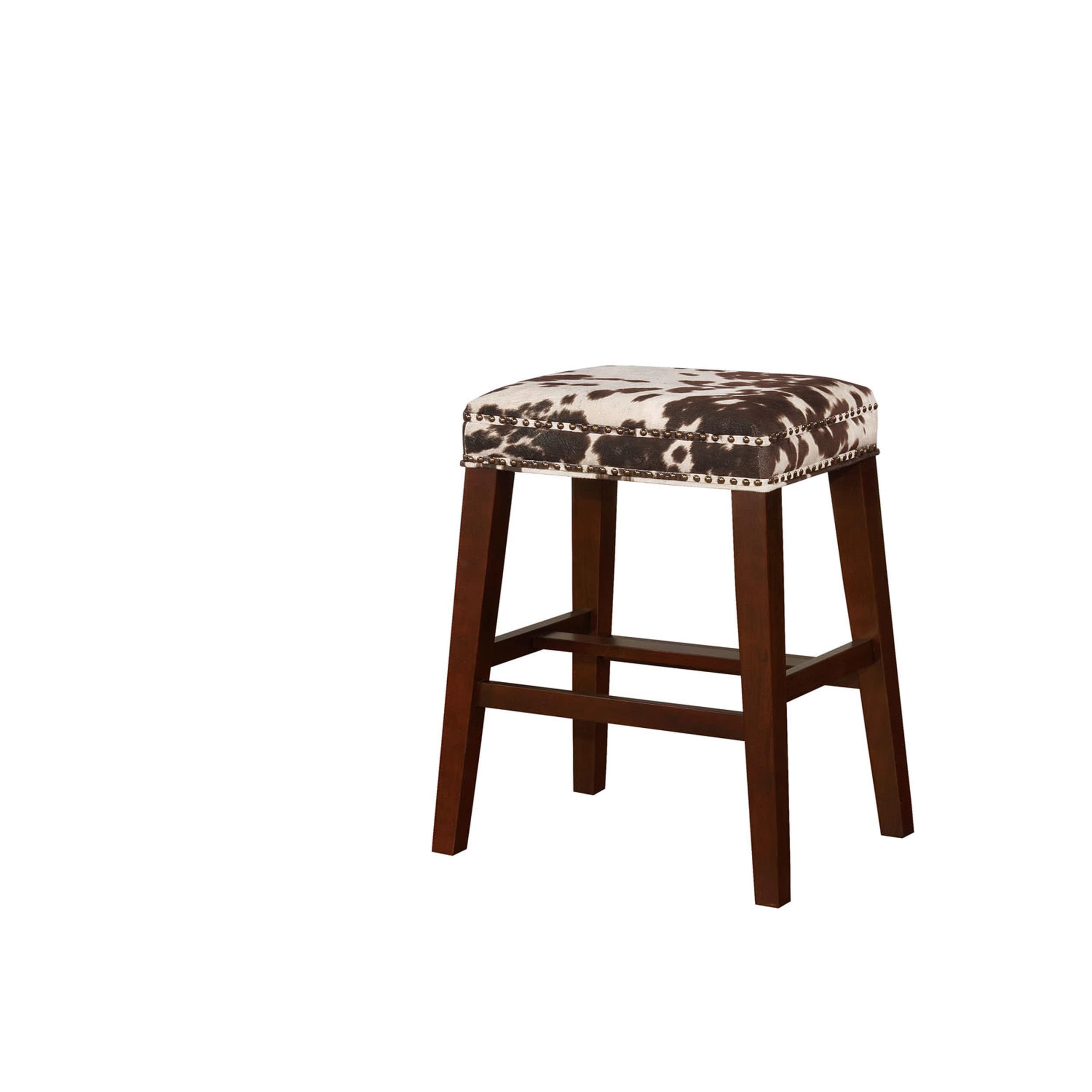 Linon Ian Brown Cow Print Bar Stool Overstock 18193530