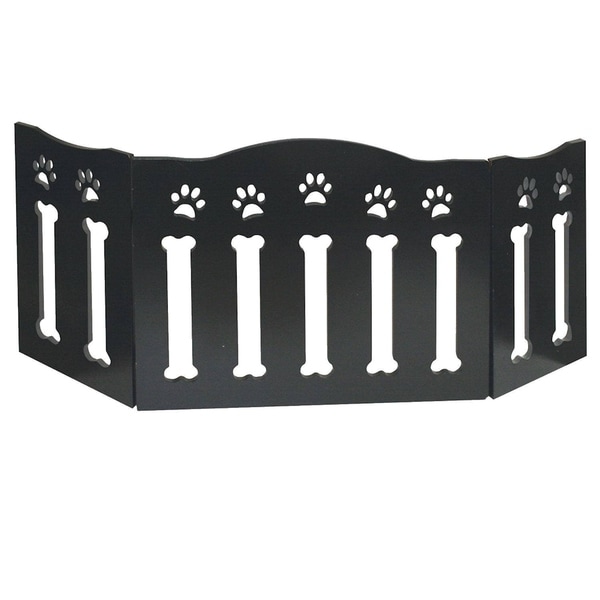 Solid Wood Folding Dog Pet Gate Wooden Gates Black On Solid Wood Folding Dog Pet Gate Wooden Gates Black