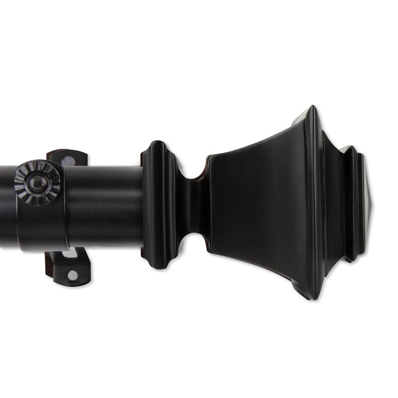 InStyleDesign Schubert 1.5" Adjustable Curtain Rod - 165 to 215 inch - Black
