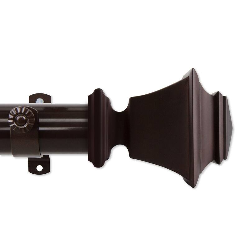 InStyleDesign Schubert 1.5" Adjustable Curtain Rod - 48 to 84 inch - Cocoa