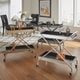 preview thumbnail 2 of 12, Zeke Contemporary Mirrored Metal Bar Cart by iNSPIRE Q Bold