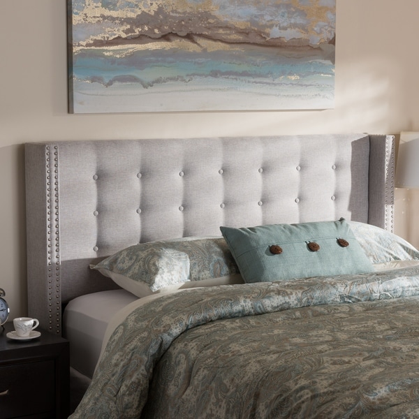 Contemporary Fabric Winged Headboard by Baxton Studio On Sale