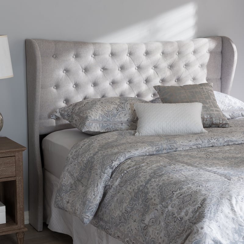 The Gray Barn Tulip Hill Fabric Winged Headboard - Beige - King