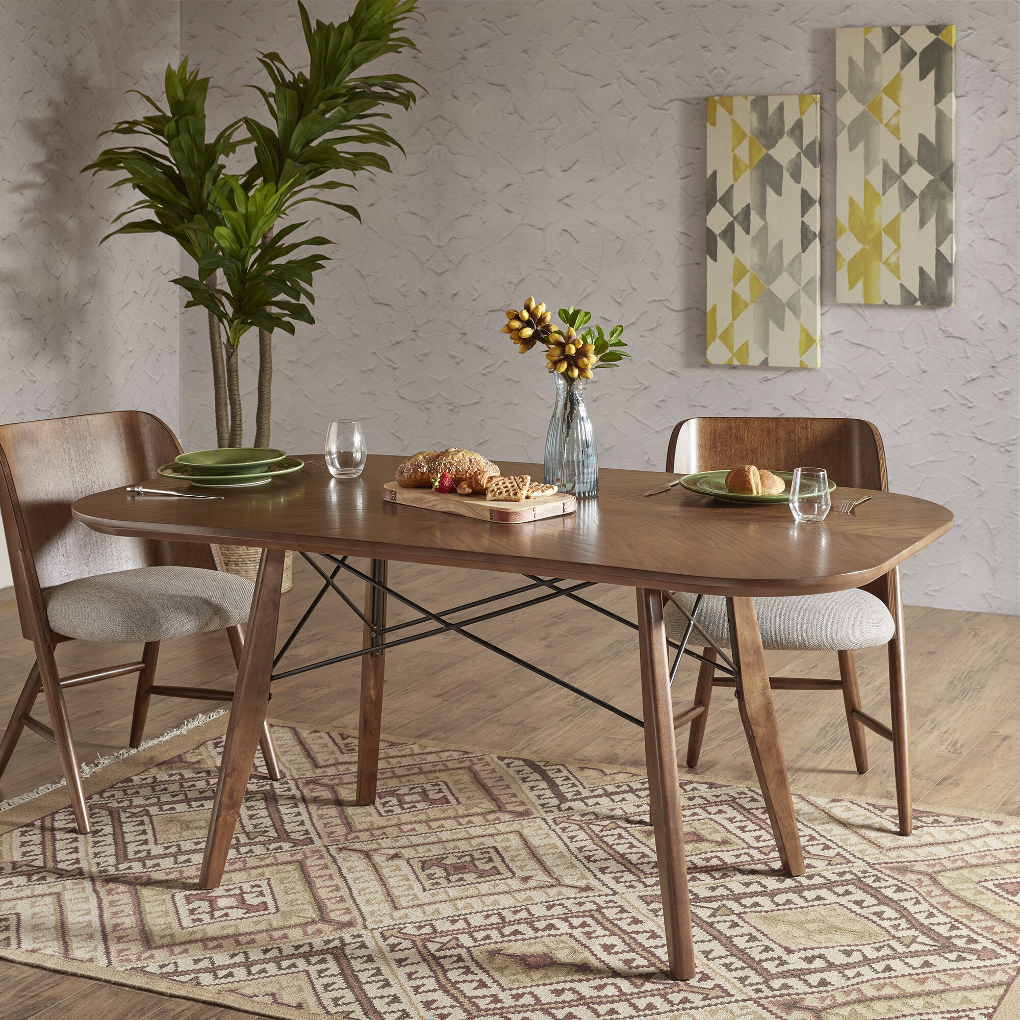 Ink Ivy Clark Pecan Adjule Height Dining Table Brown