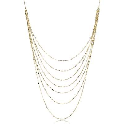Fremada 14k Yellow Gold Mirror Link Layered Necklace (18 inch)