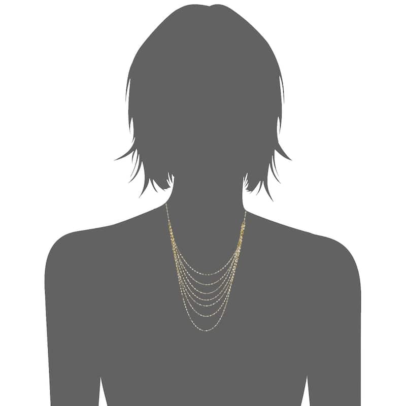 Fremada 14k Yellow Gold Mirror Link Layered Necklace (18 inch)