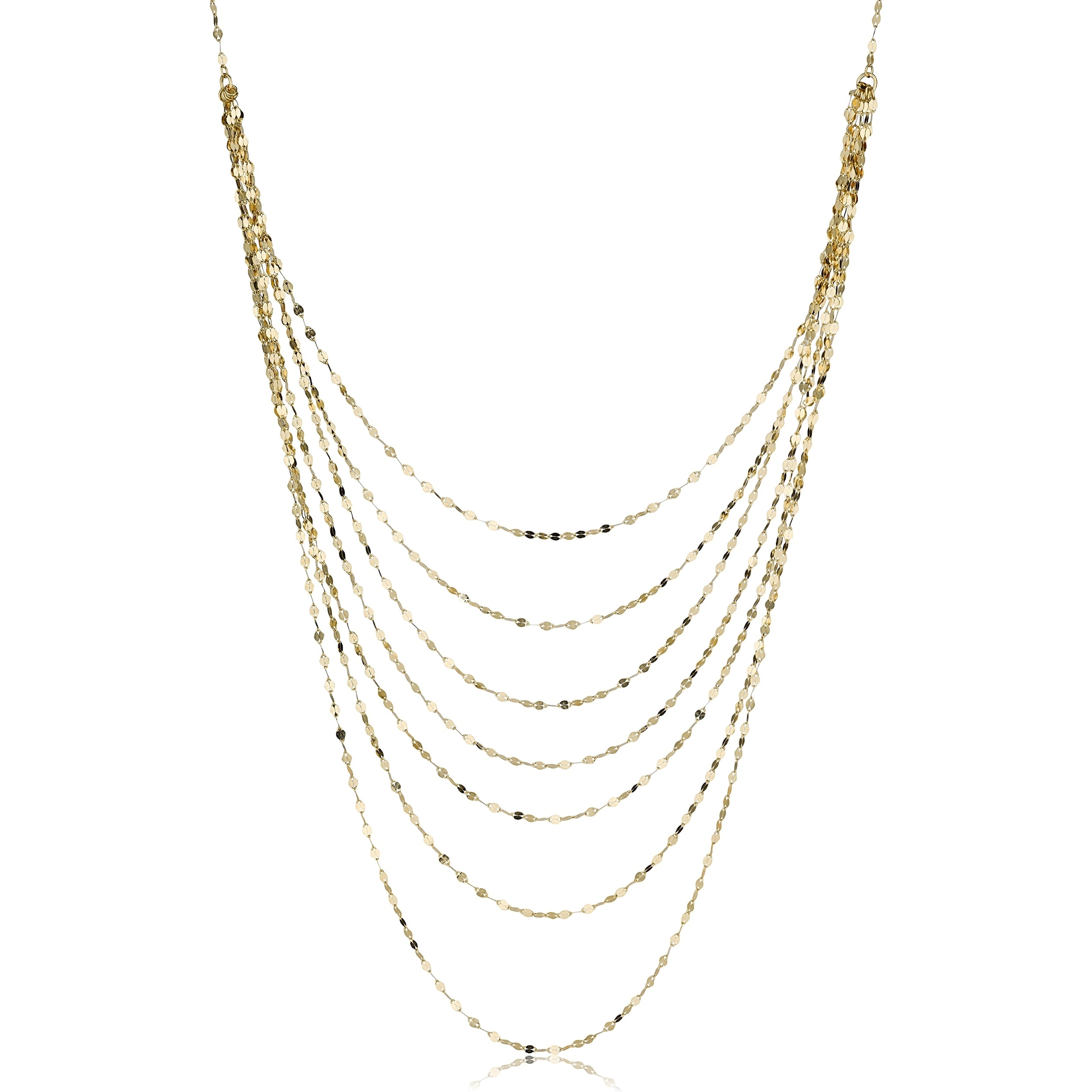 Details about   17" Diamond Shape Lariat Mirror Chain Necklace Real 14K Yellow Gold 2.2gr