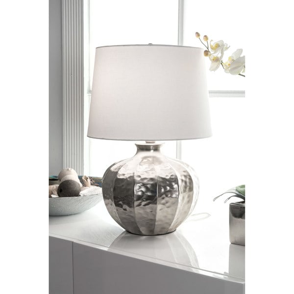 Watch Hill 19-inch Alexandra Iron Cotton Shade Table Lamp