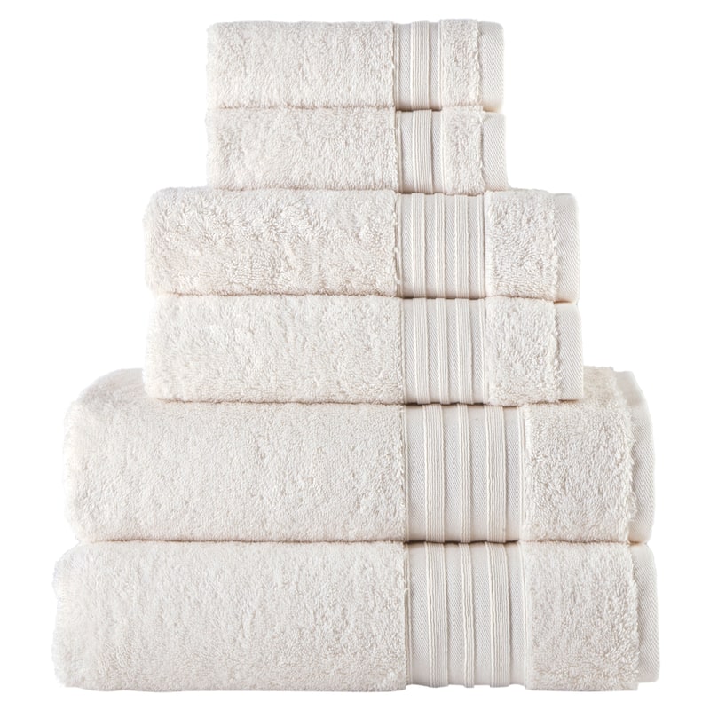 Laural Home 100% Turkish Cotton 6-Piece Towel Set - Ivory