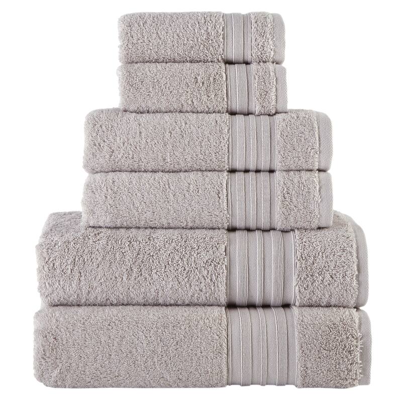 Laural Home 100% Turkish Cotton 6-Piece Towel Set - Grey