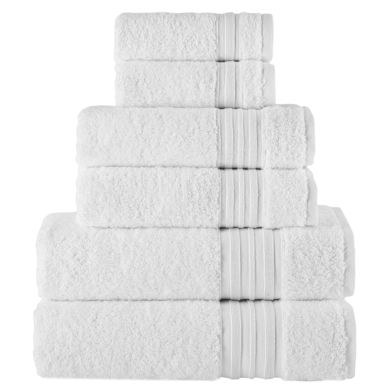 Laural Home 100% Turkish Cotton 6-Piece Towel Set - White