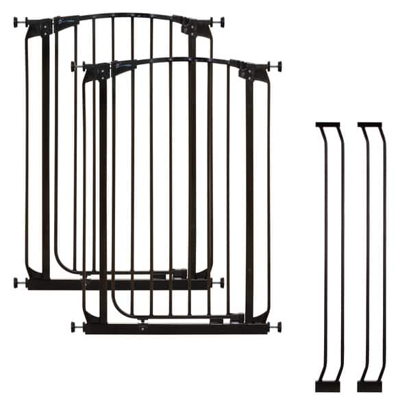 slide 2 of 4, Dreambaby Chelsea Tall Auto Close Stay Open Gate Combo Pack 2 Gate 2 Ext - Black