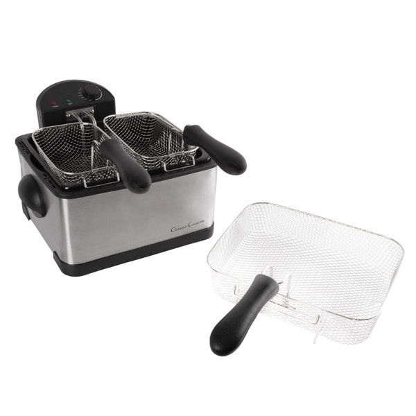 Electric Deep Fryer- At Home Stainless Steel Hot Oil Cooker by Classic Cuisine (4 Liter). Opens flyout.