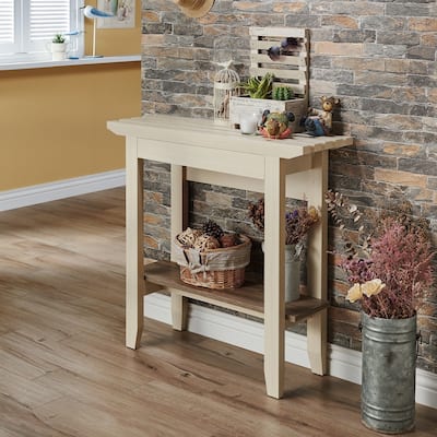 Geer Contemporary Ivory 36-inch 1-Shelf Console Table by Furniture of America