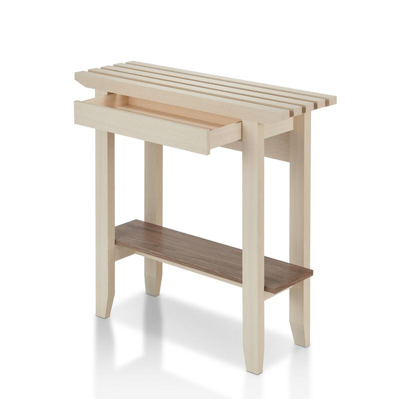 Geer Contemporary Ivory 36-inch 1-Shelf Console Table by Furniture of America