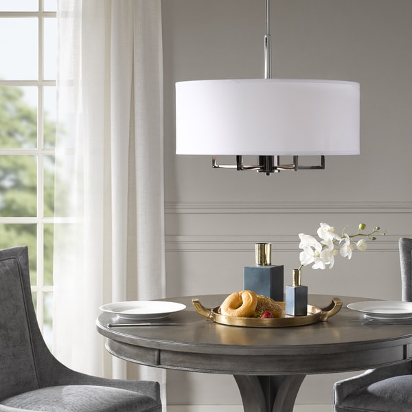 Madison Park Signature Broderick White/ Silver Chandelier