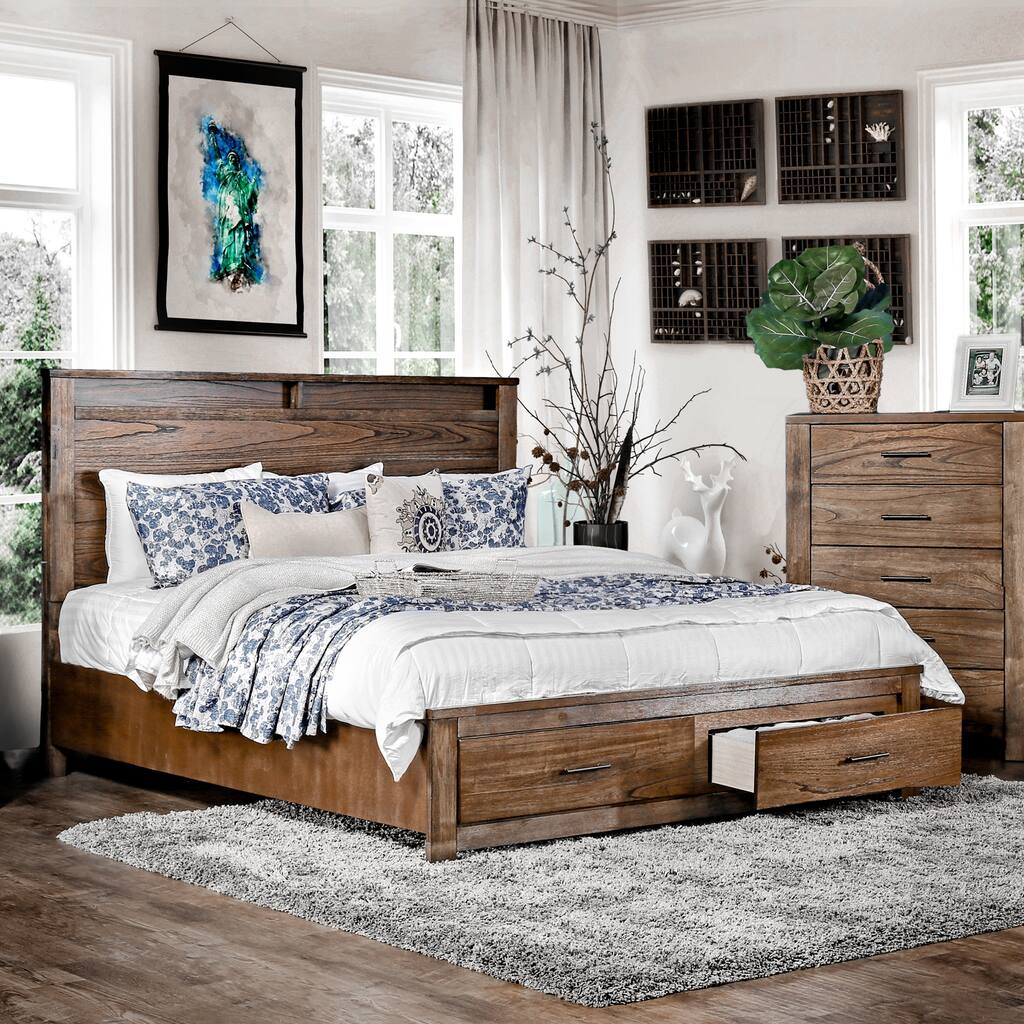 Carbon Loft Marquez Antique Oak 2-drawer Platform Storage Bed