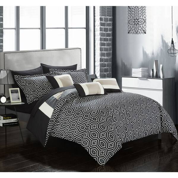 Shop Chic Home Heldin 10 Piece Black Reversible Hotel Collection