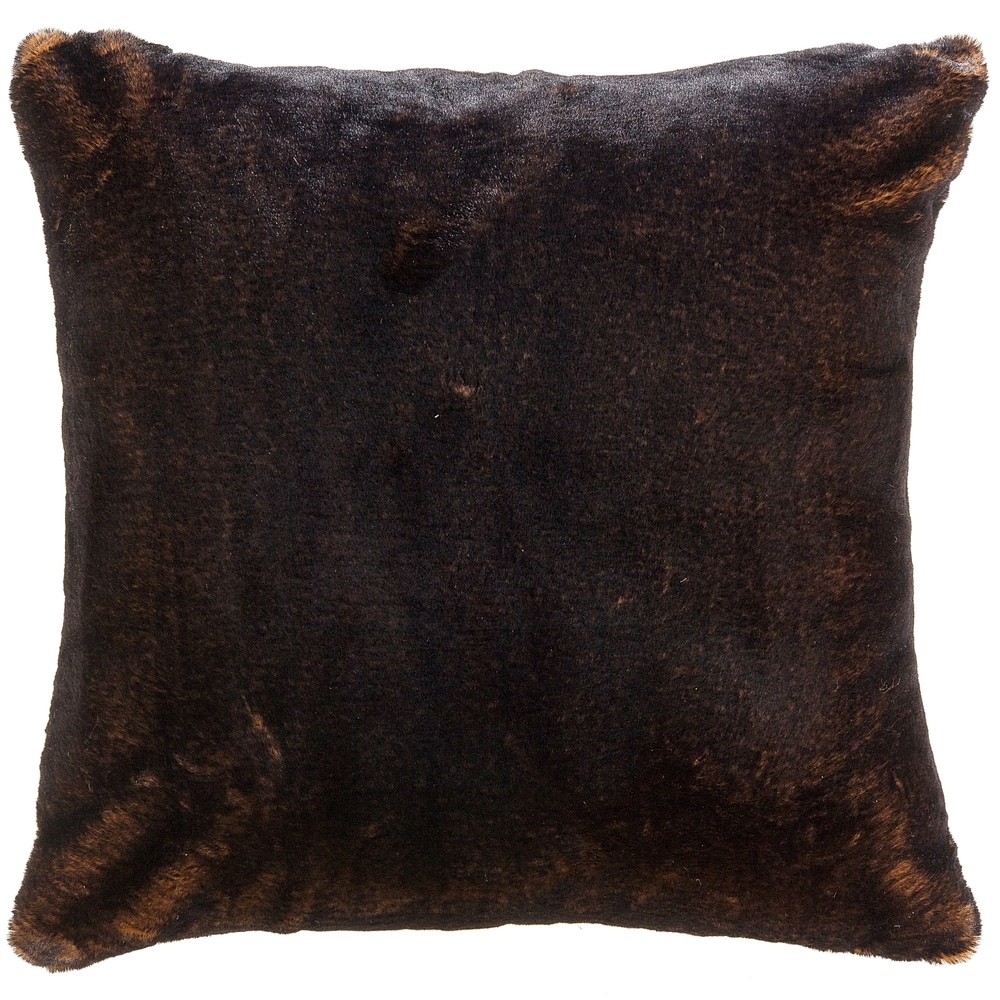 Faux Fur Throw Pillow (Brown Faux Fur Oblong Pillow Brown