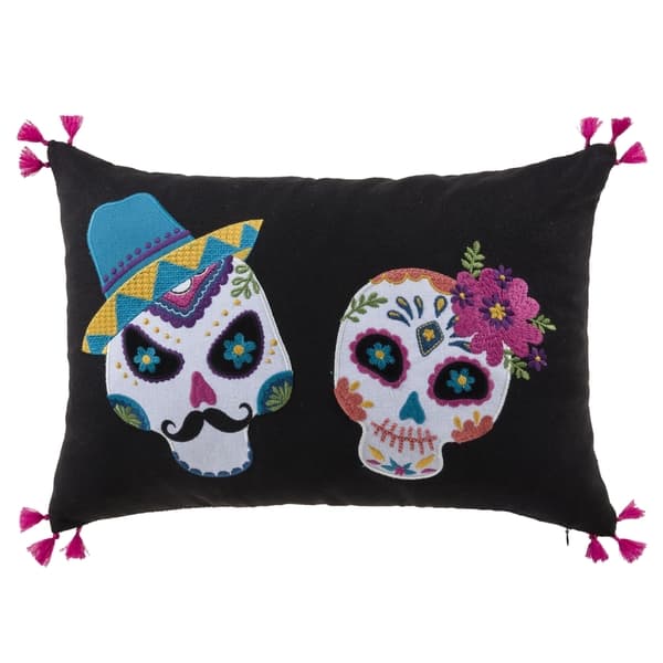 Mr. and Mrs. Sugar Skull Lumbar Pillow Overstock 18215503