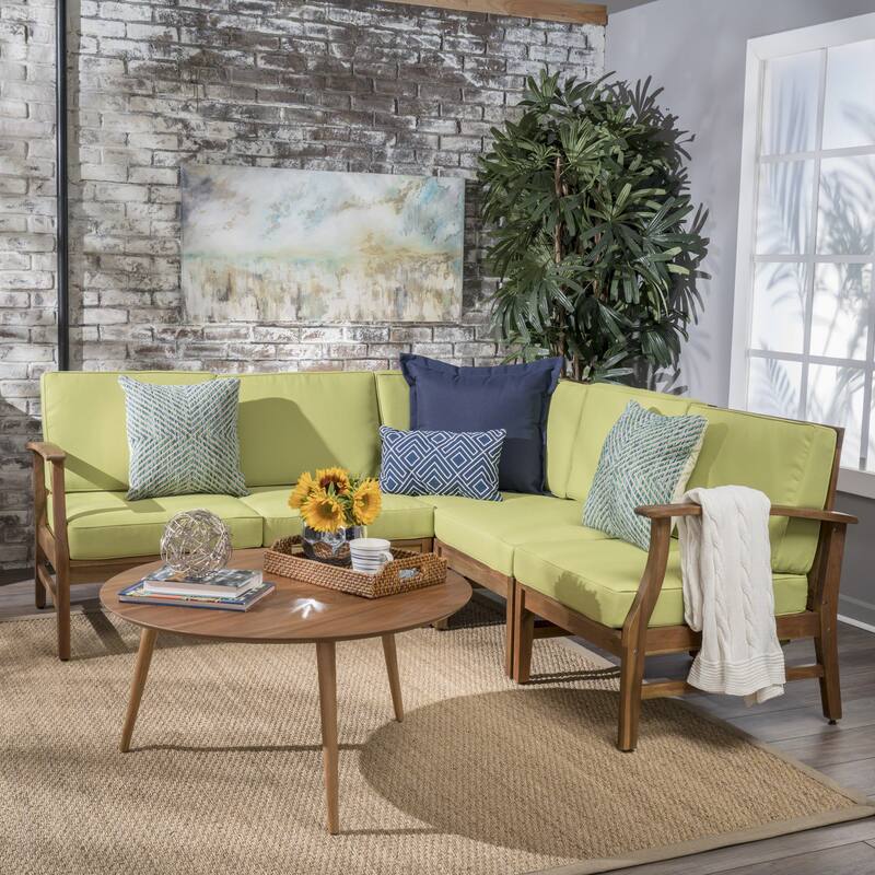 Ulrick Farmhouse Modern 5-piece Fabric Sectional Sofa Set by Christopher Knight Home