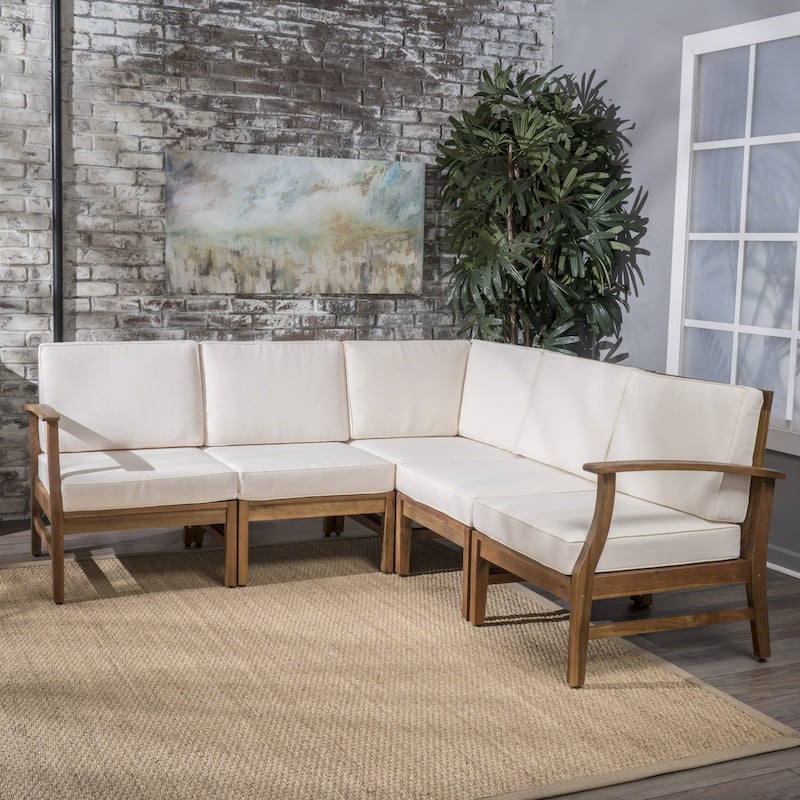 Ulrick Farmhouse Modern 5-piece Fabric Sectional Sofa Set by Christopher Knight Home