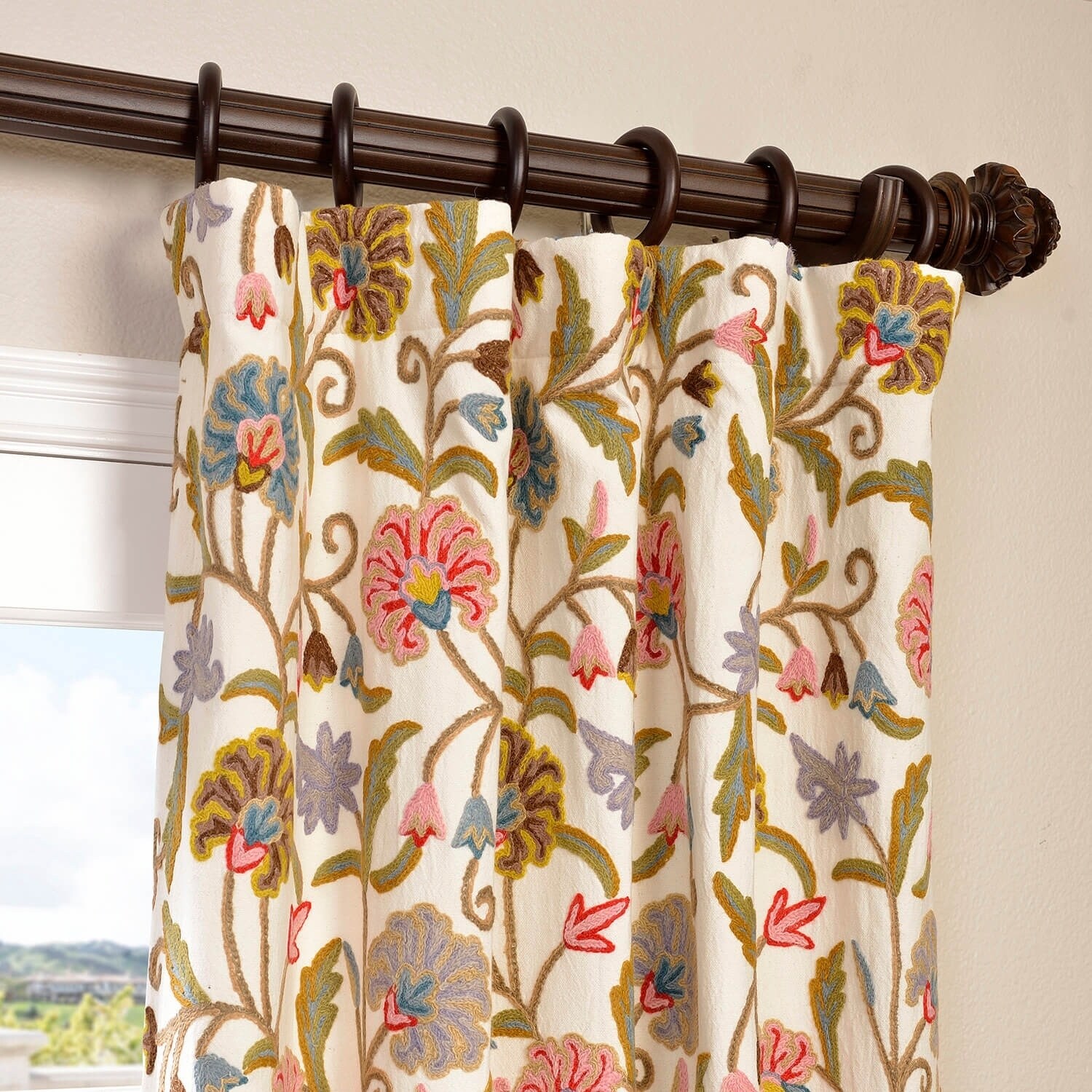 Shop Exclusive Fabrics Marlow Embroidered Cotton Wool Floral