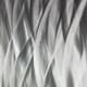 preview thumbnail 4 of 2, Helena Martin 'Silver Waves Clock' 6in x 24in Contemporary Wall Clock on Natural Aluminum