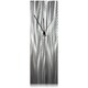 preview thumbnail 1 of 2, Helena Martin 'Silver Lines Desk Clock' 6in x 18in x 6in Modern Table Clock on Natural Aluminum