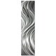 preview thumbnail 1 of 2, Helena Martin 'Silver River Clock' 6in x 24in Contemporary Wall Clock on Natural Aluminum