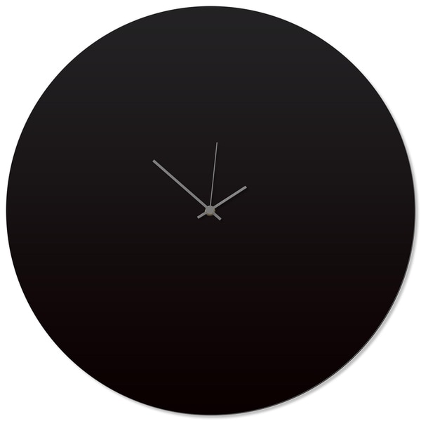 Adam Schwoeppe 'Blackout Grey Circle Clock Large' 23in x 23in Contemporary Clock on Aluminum Polymetal