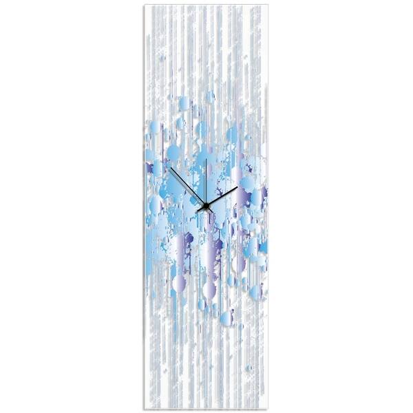 slide 2 of 2, Adam Schwoeppe 'Cool Paint Splatter Clock' 9in x 30in Contemporary Decor on Plexiglass
