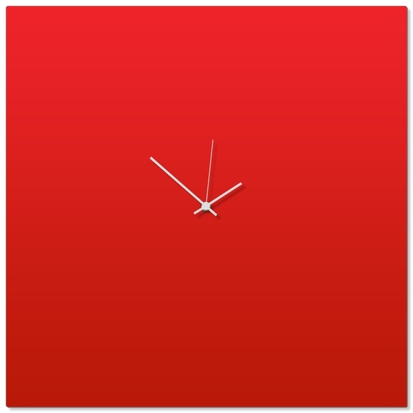 Adam Schwoeppe 'Redout White Square Clock Large' 23in x 23in Contemporary Clock on Aluminum Polymetal