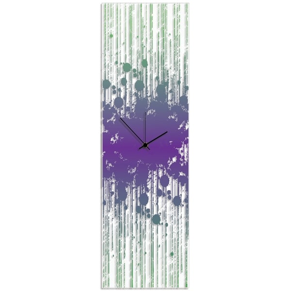 Adam Schwoeppe 'Throwback Paint Splatter Clock' 9in x 30in Contemporary Decor on Plexiglass